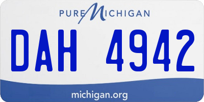 MI license plate DAH4942
