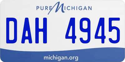 MI license plate DAH4945