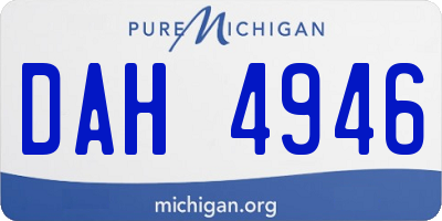 MI license plate DAH4946