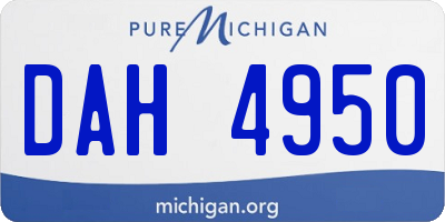 MI license plate DAH4950
