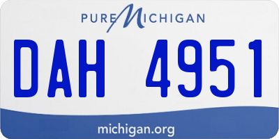 MI license plate DAH4951