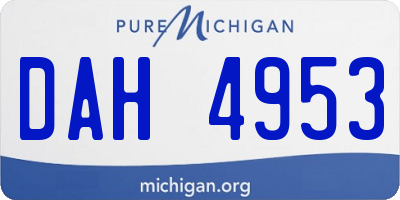 MI license plate DAH4953