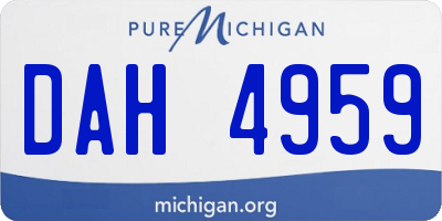 MI license plate DAH4959