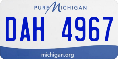 MI license plate DAH4967