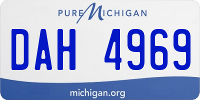 MI license plate DAH4969