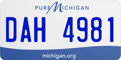 MI license plate DAH4981