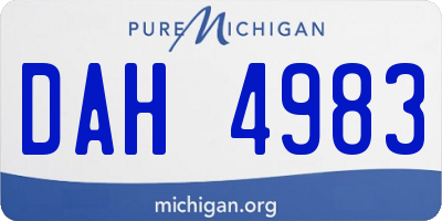 MI license plate DAH4983