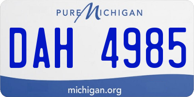 MI license plate DAH4985