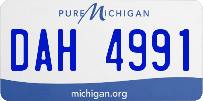 MI license plate DAH4991