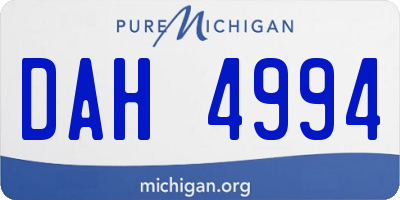 MI license plate DAH4994