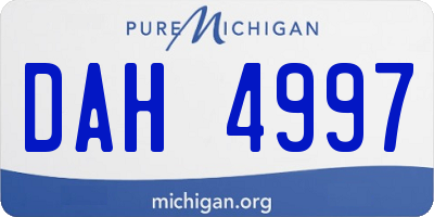 MI license plate DAH4997
