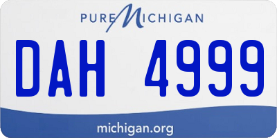 MI license plate DAH4999