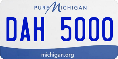 MI license plate DAH5000