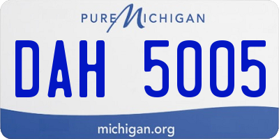 MI license plate DAH5005