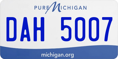 MI license plate DAH5007