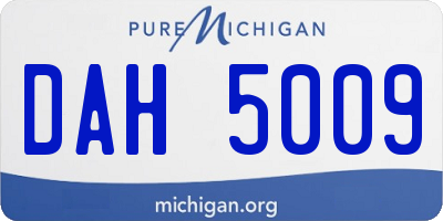 MI license plate DAH5009