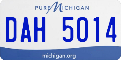 MI license plate DAH5014