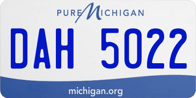 MI license plate DAH5022