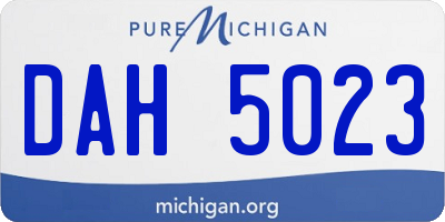 MI license plate DAH5023