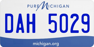 MI license plate DAH5029