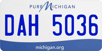 MI license plate DAH5036