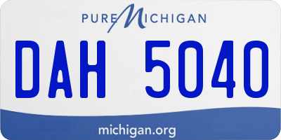 MI license plate DAH5040