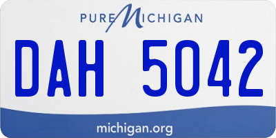 MI license plate DAH5042