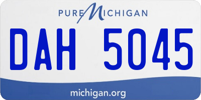 MI license plate DAH5045