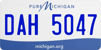 MI license plate DAH5047