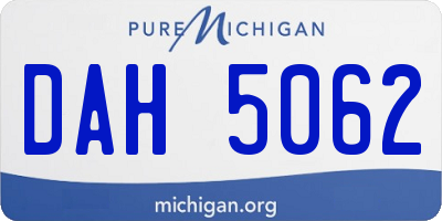MI license plate DAH5062