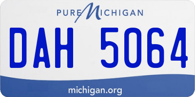 MI license plate DAH5064