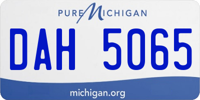 MI license plate DAH5065