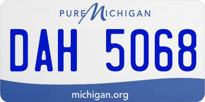 MI license plate DAH5068