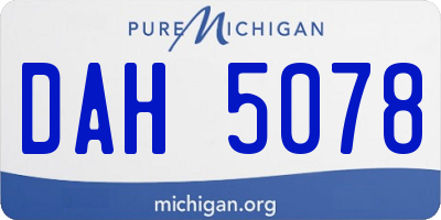 MI license plate DAH5078