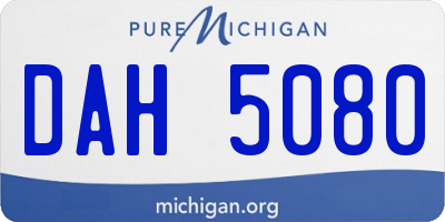 MI license plate DAH5080