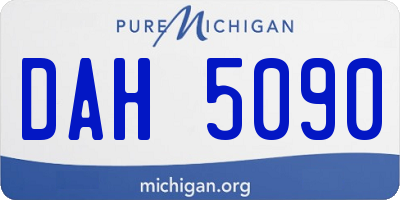 MI license plate DAH5090