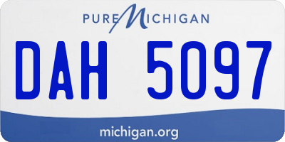 MI license plate DAH5097