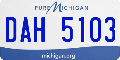 MI license plate DAH5103