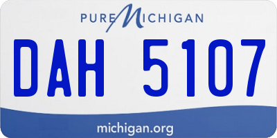 MI license plate DAH5107