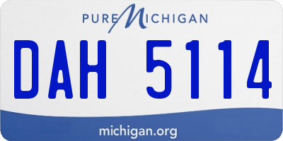 MI license plate DAH5114