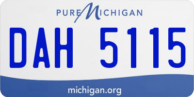 MI license plate DAH5115