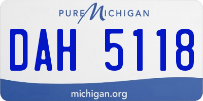 MI license plate DAH5118