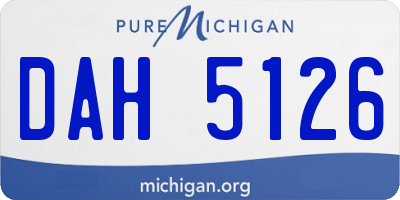 MI license plate DAH5126