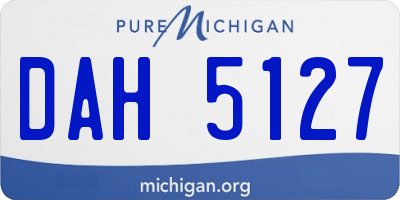 MI license plate DAH5127
