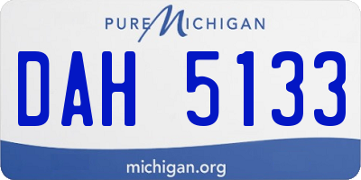 MI license plate DAH5133