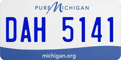 MI license plate DAH5141