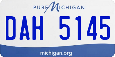 MI license plate DAH5145