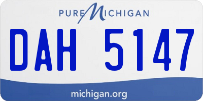MI license plate DAH5147