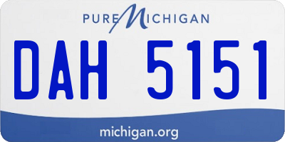 MI license plate DAH5151