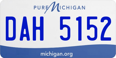 MI license plate DAH5152